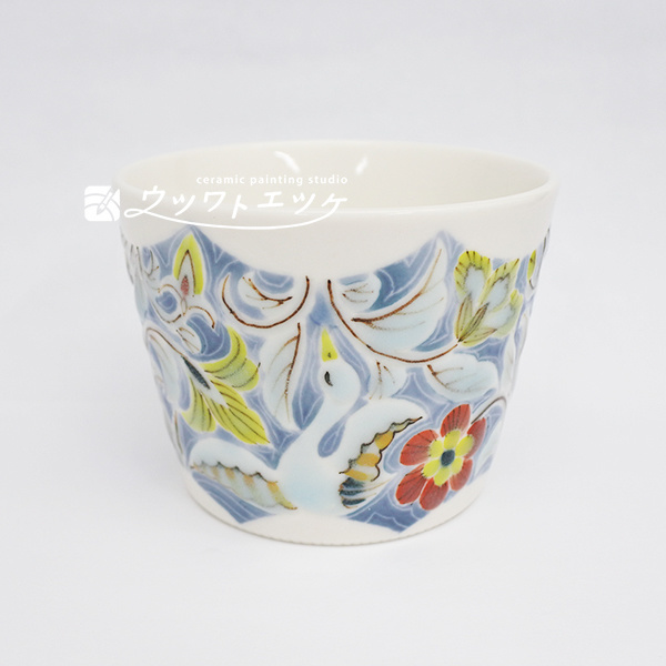 鳥や植物が描かれた蕎麦猪口